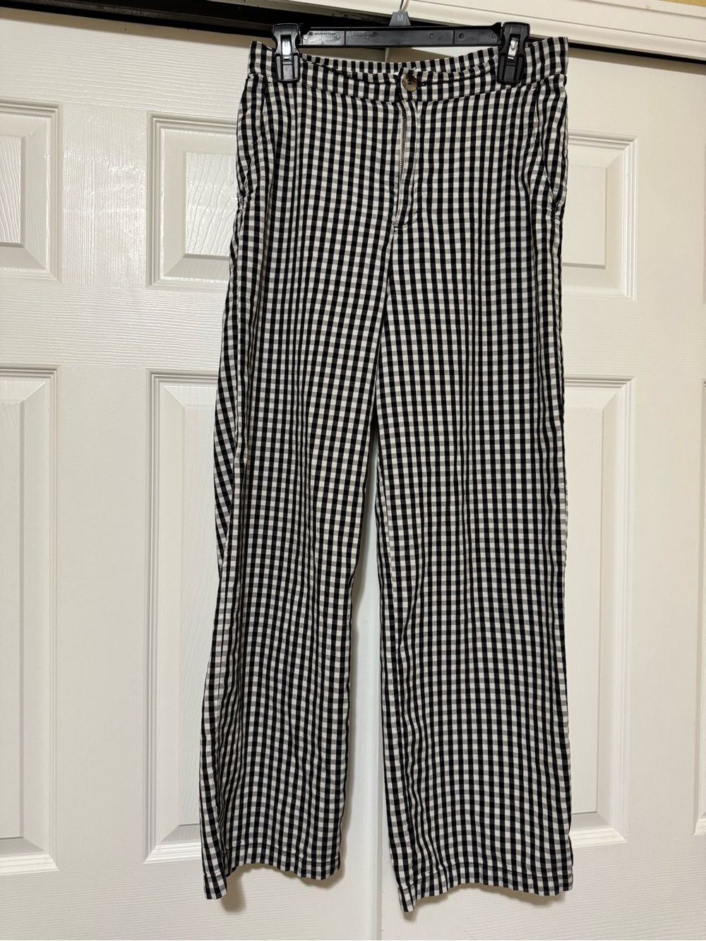 bp Black & White Gingham Wide-Leg Pants